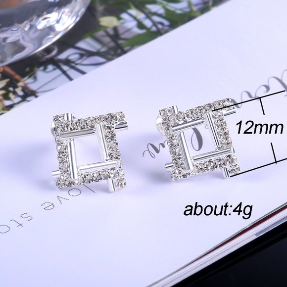 "Classic Cubic Zirconia Wedding Stud Earrings for Women, FB16FA1007 - Picture 2 of 5